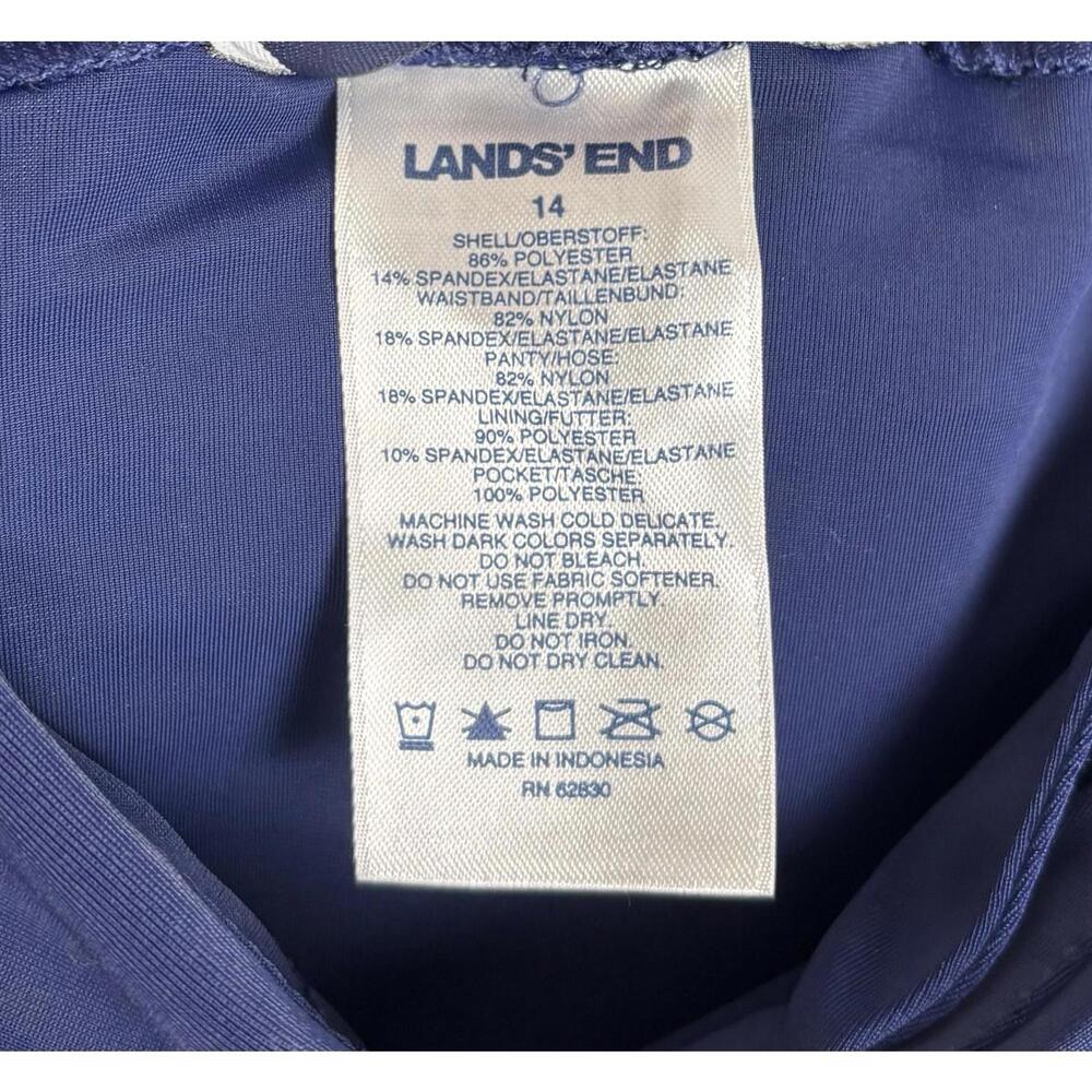 Lands End Womens Navy Blue Swim Board Shorts with Built In Liner Size 14 1792 - Picture 4 of 5